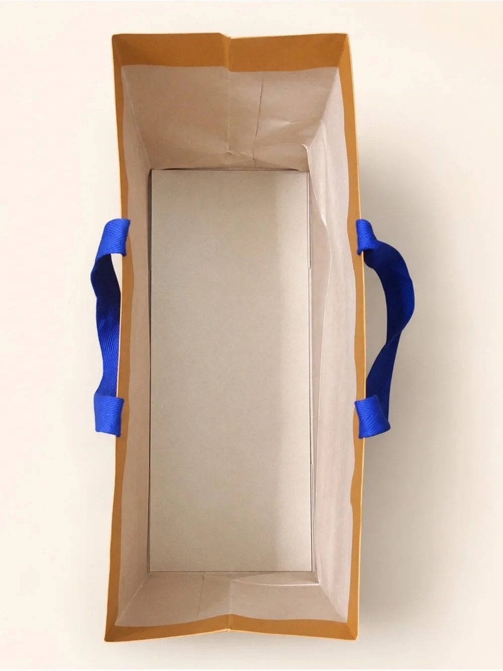 Louis Vuitton Orange Shopping Gift Bag Blue Handles Large